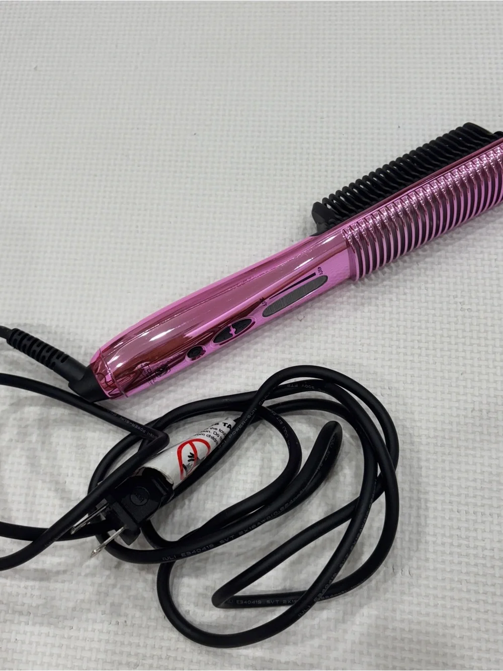 Royale Pink Ceramic Hair Straightener Heated Styling Multipurpose Hair Brush